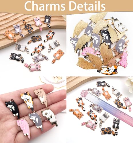 Nuburbur 13 Pcs Cat Wine Glass Charms Set – Kitty Themed Drink Markers for Parties