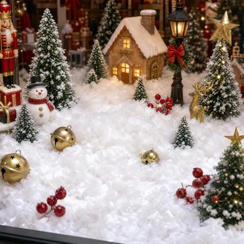 Shell White 40oz Christmas Fake Snow Decoration with Twinkles - Artificial Flake Snow for Holiday & DIY Decor