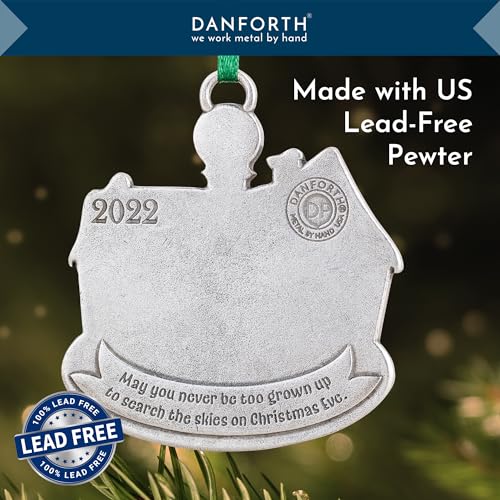 DANFORTH Santa's Workshop Pewter Christmas Ornament - Handcrafted Holiday Decor