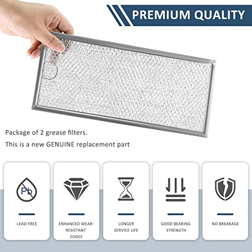2-Pack Microwave Grease Filter - 13 x 6 Inch Range Hood Vent Mesh