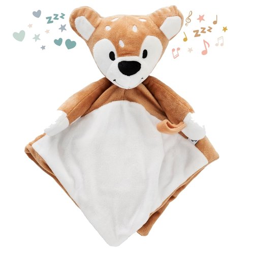 Riff Raff Baby Sleep Toy Soother - Musical Plush Fawn with White Noise & Lullaby - Lovey Security Blanket for Newborns & Infants
