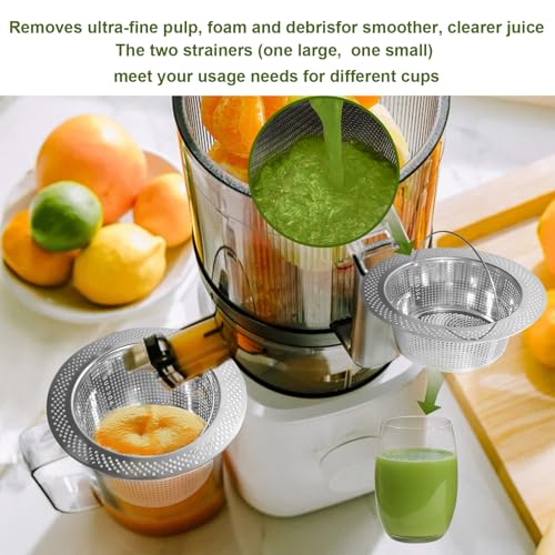 2-Pack Stainless Steel Pulp Strainer for Cold Press Juicers
