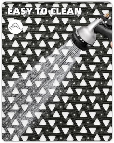 Heavy Duty Outdoor Door Mat 24x36, Non-Slip Waterproof Dirt Trapper Rug