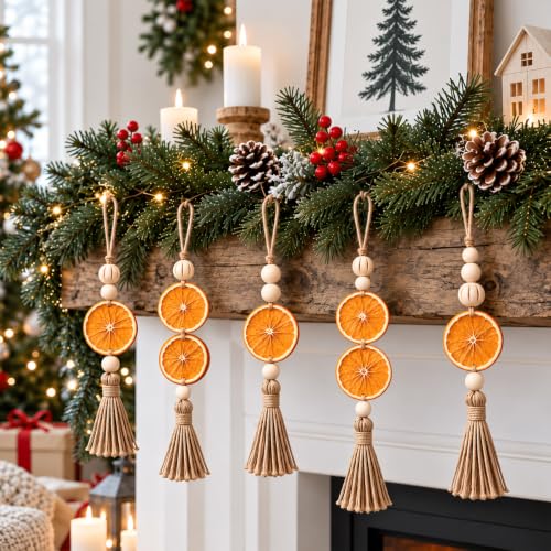 Naucoos 12 Pcs Dried Orange Slice Christmas Ornaments - Rustic Holiday Decor