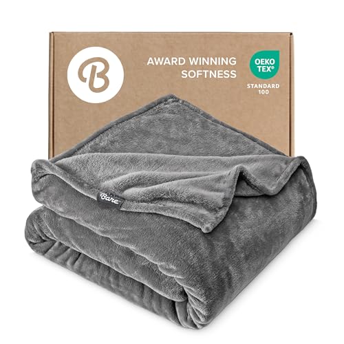 Bare Home Ultra-Soft Microplush Fleece Blanket - Twin/Twin XL, Grey