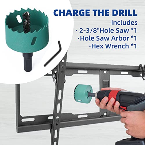 In-Wall Cable Management Kit for Wall Mounted TV with Hole Saw Drill Bit