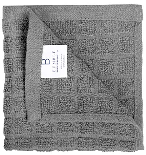 100% Cotton Dish Cloths 8-Pack - 12x12 Absorbent Gray Kitchen Towels