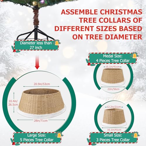 28 Inch Christmas Tree Collar - Paper Rope Woven Tree Base Cover