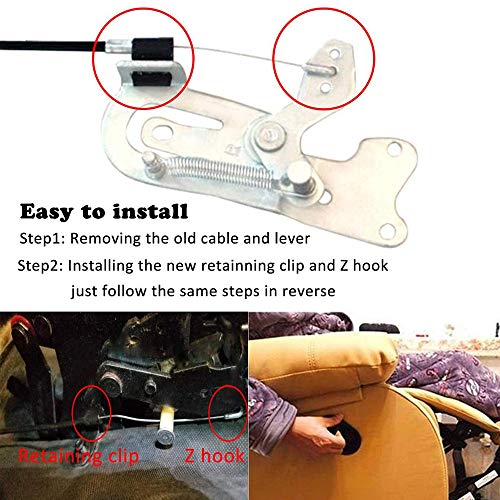 Universal Metal Recliner Handle Replacement with Cable (4.9" Exposed)