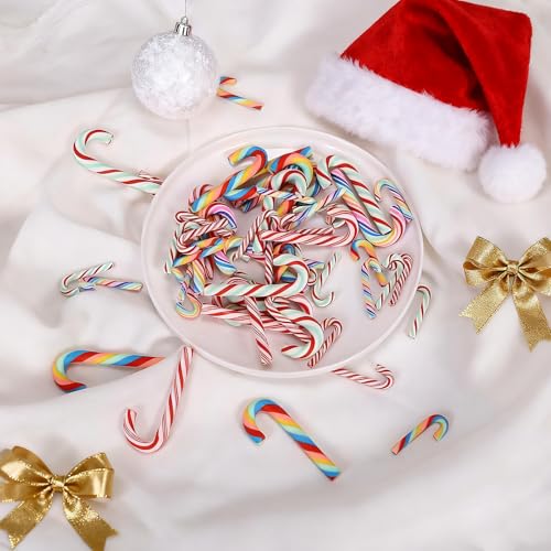 GlyinnHe 60 Mini Candy Canes for Christmas Crafts DIY Decor Ornaments