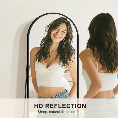 Arched Full Length Floor Mirror 70" x 24" Shatterproof Standing Mirror