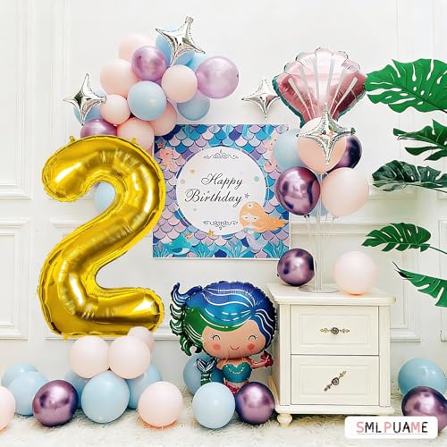 40-Inch Gold Number 2 Balloon - Self-Inflating Birthday Decoration