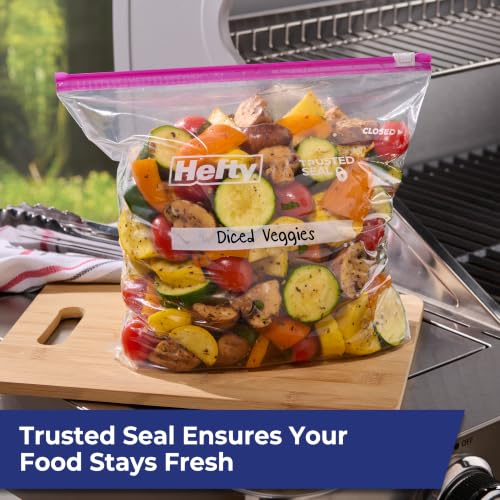 Gallon Slider Storage Bags with Expandable Stand & Fill Bottom, 66 Count