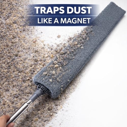 Retractable Gap Duster with 30-100" Extension Pole & 3 Microfiber Cloths