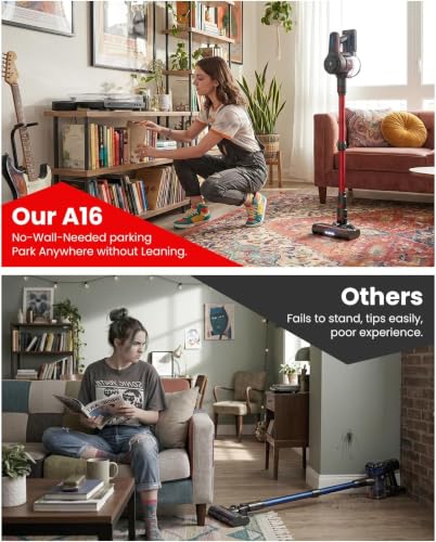 CHEBIO Cordless Stick Vacuum Cleaner, 45kPa Lightweight Rechargeable