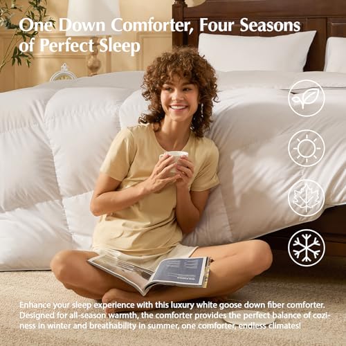Pacific Coast King Goose Down Fiber Comforter - All-Season Duvet Insert