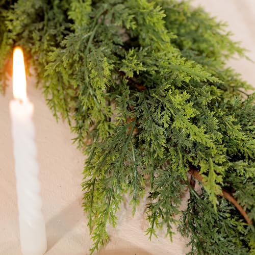 WBHome Juniper Garland 6 ft - Real-Touch Christmas Holiday Decor, Indoor/Outdoor