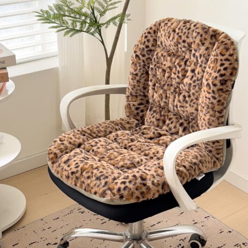 Plush Office Chair Cushion with Back Support, Non-Slip Seat Pad 18.8x35.4in
