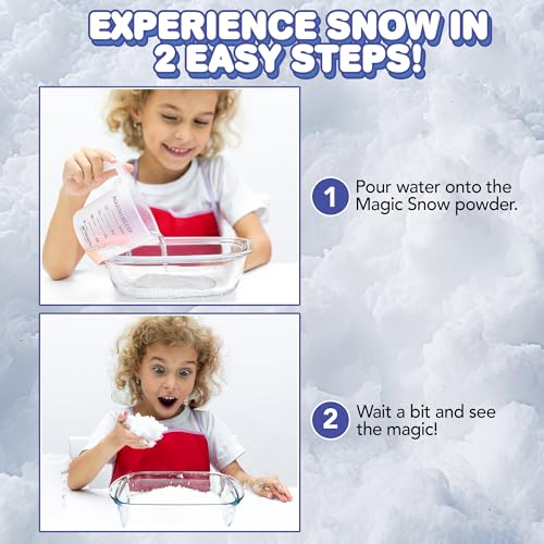 Instant Snow Powder - Artificial Fake Snow for Slime & Decor (Makes 4 Gallons)