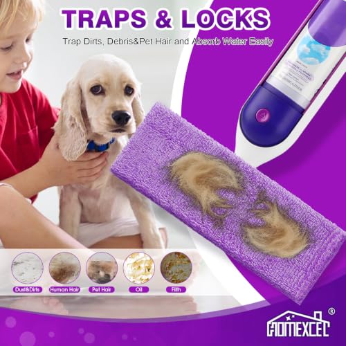 Reusable Microfiber Mop Pads 8-Pack for 13-15 Inch Mops, Wet & Dry