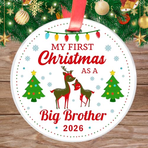 Elegant Chef My First Christmas as a Big Brother 2026 Keepsake Ornament