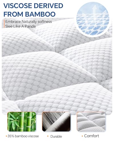 BEDELITE King 4 Inch Dual Layer Cooling Gel Memory Foam Mattress Topper