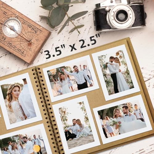 7x7 Scrapbook Album, 40-Page Kraft Paper Memory Book for Photos & Keepsakes