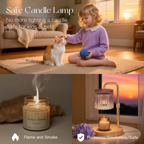 Candeldo Purple Candle Warmer Lamp with Timer & Adjustable Height