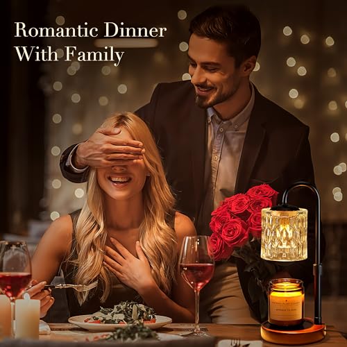 Dimmable Electric Candle Warmer Lamp with Timer and Adjustable Height