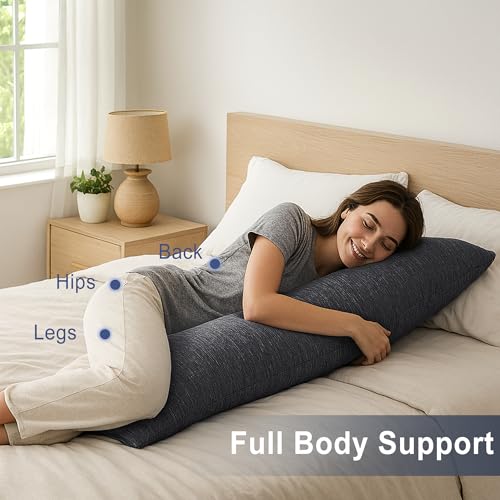 Cooling Body Pillow for Adults - 20x54 Inch Shredded Memory Foam
