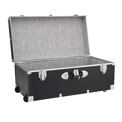 Seward Trunk Rover Black Storage Chest with Wheels & Lock, 30-Inch