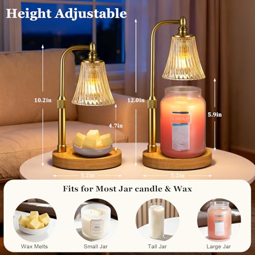 Adjustable Candle Warmer Lamp with Timer & Dimming Function