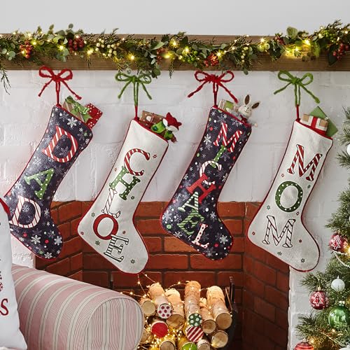 Personalized Christmas Stocking for Family, Custom Name Holiday Decor