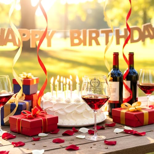 52nd Birthday Wine Glass - 16oz Crystal Stemware Gift for Women