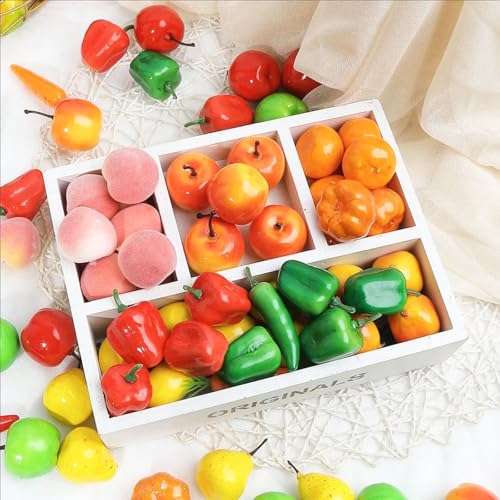 20Pcs Artificial Fruits & Vegetables Set - Realistic Foam Decor