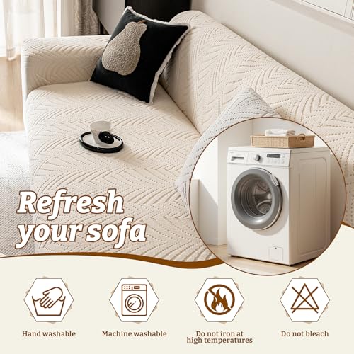 Stretch Sofa Cover for 2-3 Cushion Couch, Non-Slip & Washable