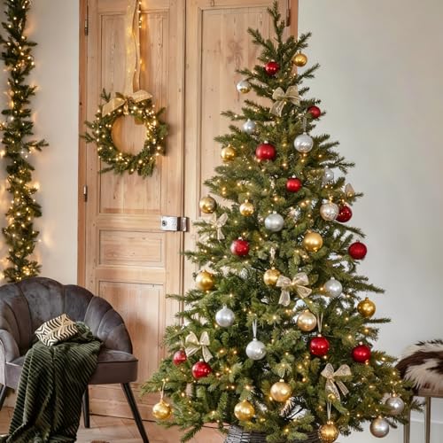 24-Pack Gold Christmas Ball Ornaments - 1.57" Shatterproof Tree Decor