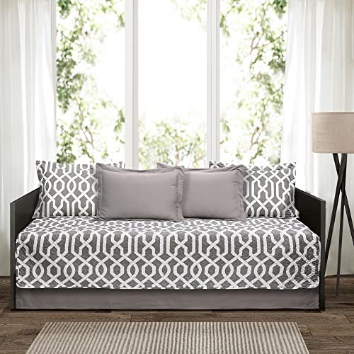 Navy & White Trellis 6-Piece Daybed Cover Set with Bed Skirt & Shams