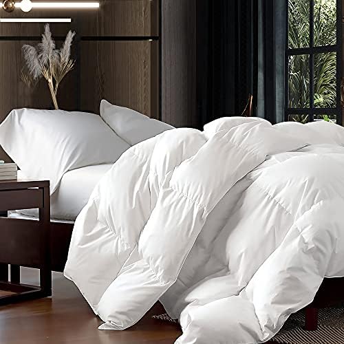 Egyptian Bedding Queen Goose Down Fiber Comforter - All Season Duvet Insert
