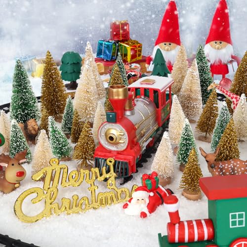 LOYUDEQIU Miniature Pine Tree Christmas Decor 24pcs Silver, Gold, Green