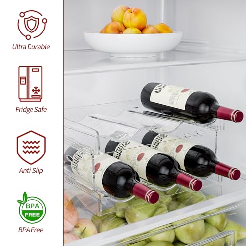 4-Tier Stackable Wine Rack and Water Bottle Organizer for Pantry Fridge
