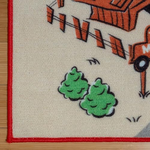 Large Kids Play Rug - 54" x 78" Non-Slip Cartoon Character Floor Mat
