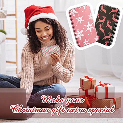Zhengmy 36 Pcs Christmas Gift Card Tin Boxes with Lids – 6 Designs, 11 x 6.5 cm
