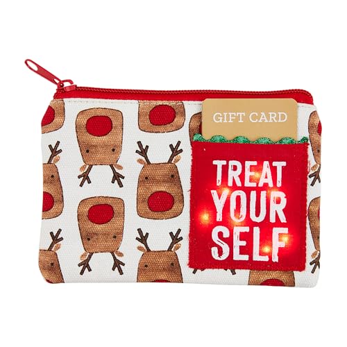 Reindeer LED Light-Up Christmas Pouch 4x6 Inch Holiday Gift Bag