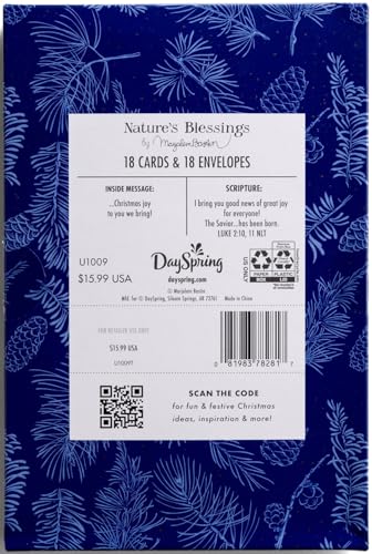 Christmas Card Set with Cardinal Artwork and Scripture - 18 Pack