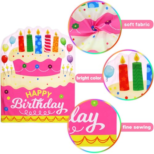 Birthday Chair Covers for Kids - 2 Pack, Pink & Blue, 25x19in