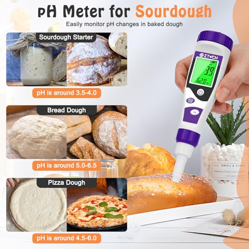 Digital Food pH Meter with Bluetooth for Sourdough Bread and Canning