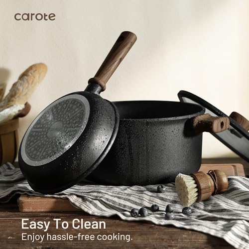 16-Piece Nonstick Cookware Set - Titanium Reinforced Pots and Pans