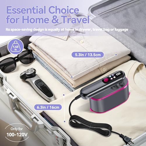 2-in-1 Handheld Garment Steamer & Travel Iron with 4-Mode LCD Display