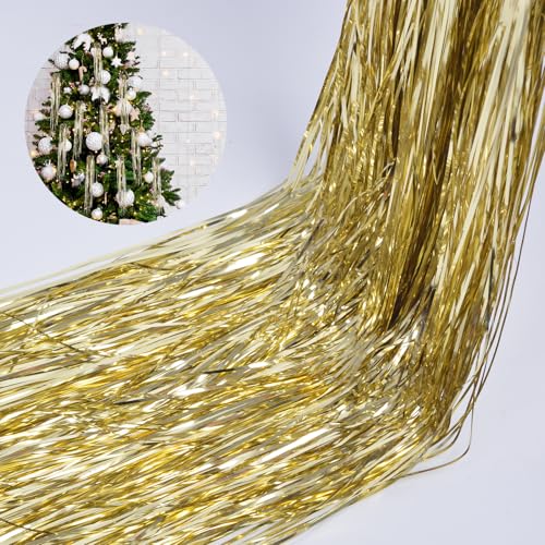 Metallic Tinsel Icicles for Christmas Tree - 4000 Strands, 18 Inch Holiday Streamers